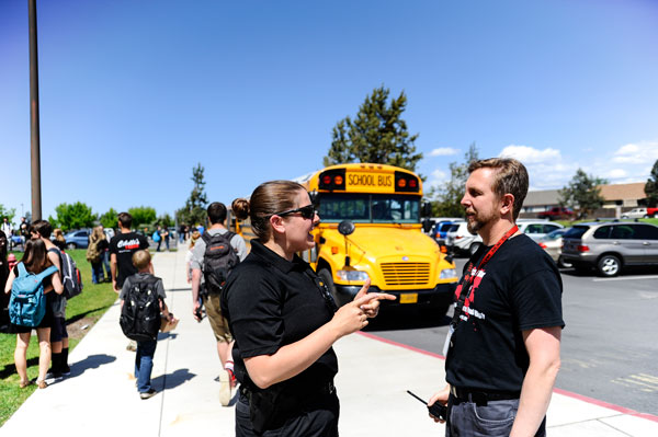 This fall, Mt. View High School Resource Officer Ashley Volz (pictured) will be one of four in the district. The new SRO will be stationed primarily at Marshall High School. Photo by Matt Fox.